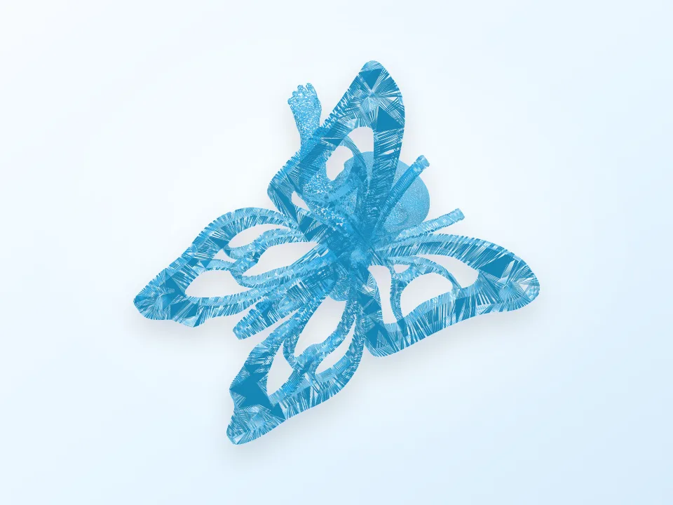 Snap-Together Butterfly Decoration 3D model preview