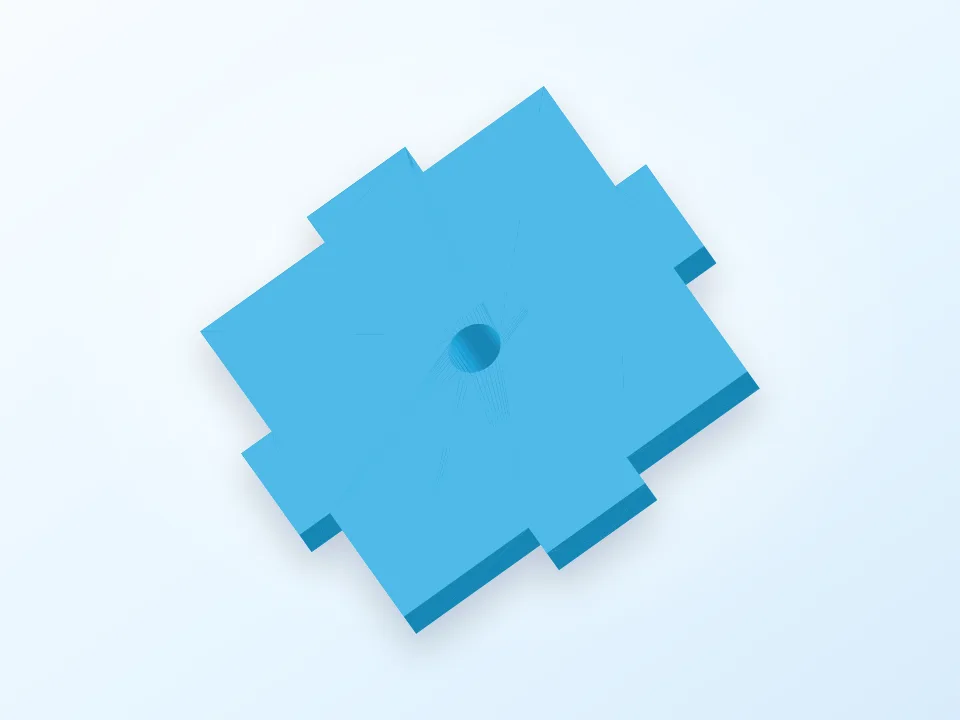 10-hook mechanical punch card reader 3D model preview