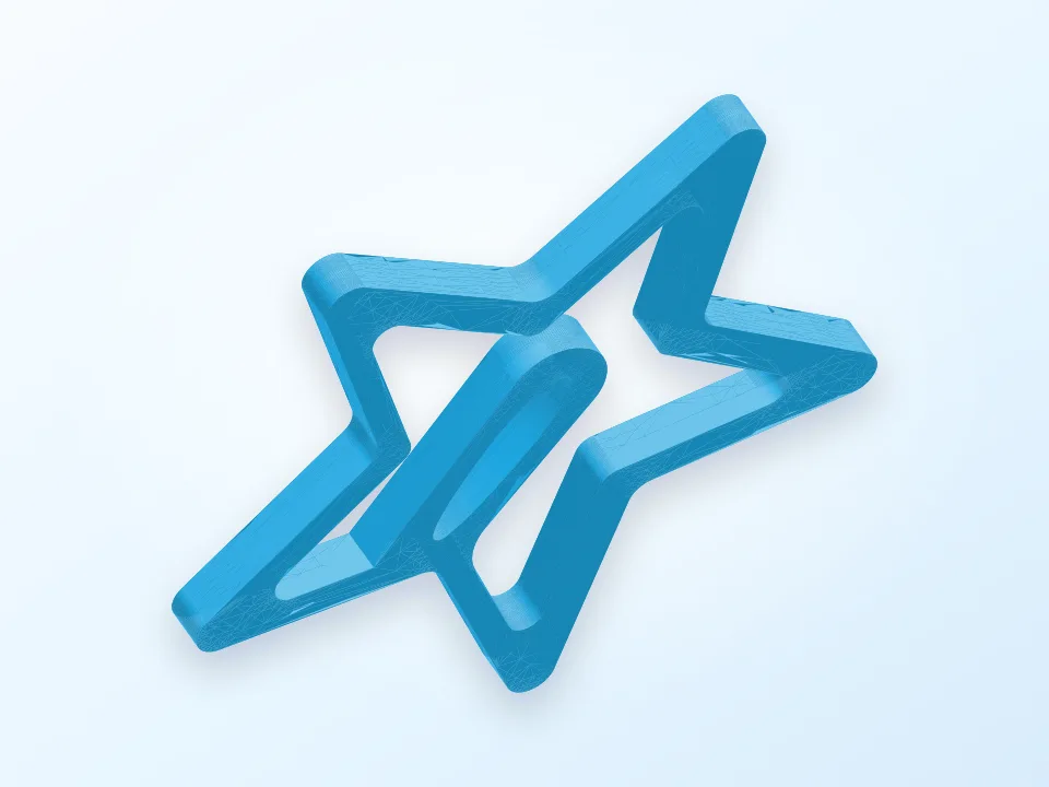 Paper clip: star 3D model preview