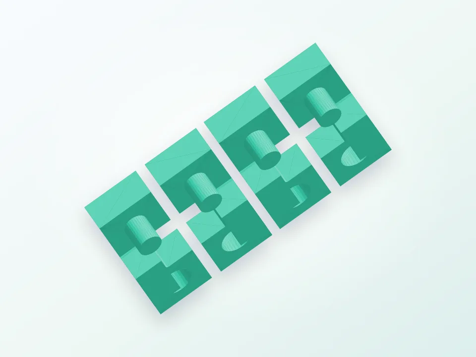 12 piece Burr puzzle with pins. 3D model preview