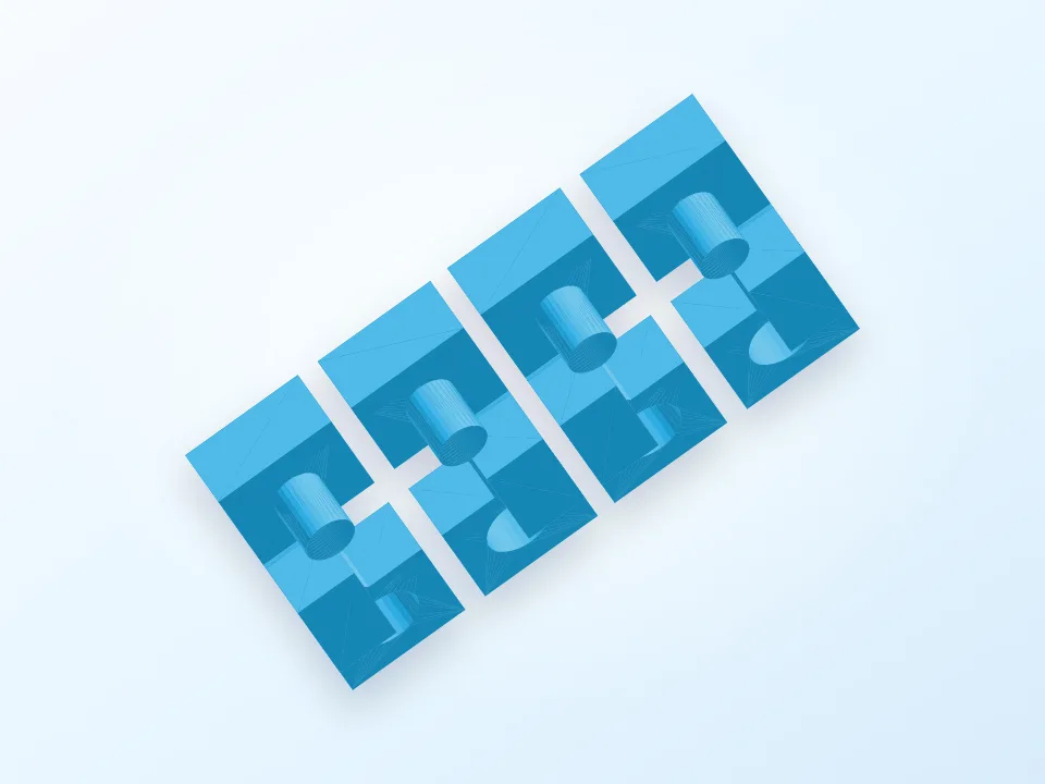 12 piece Burr puzzle with pins. 3D model preview
