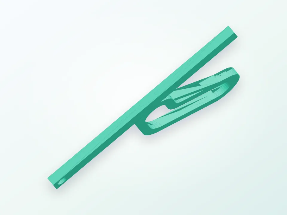 Combined Rail and Gooseneck for 10-hook Punch Card Reader 3D model preview