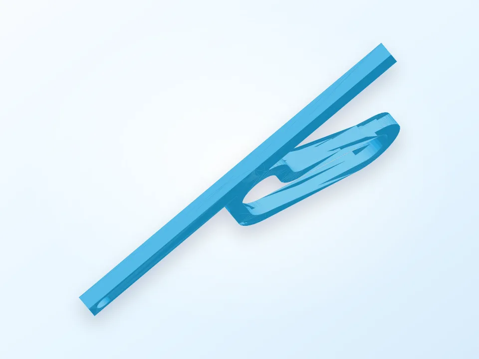 Combined Rail and Gooseneck for 10-hook Punch Card Reader 3D model preview