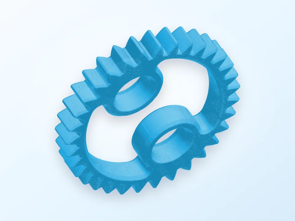 Elliptical Gear with no center pivot 3D model preview