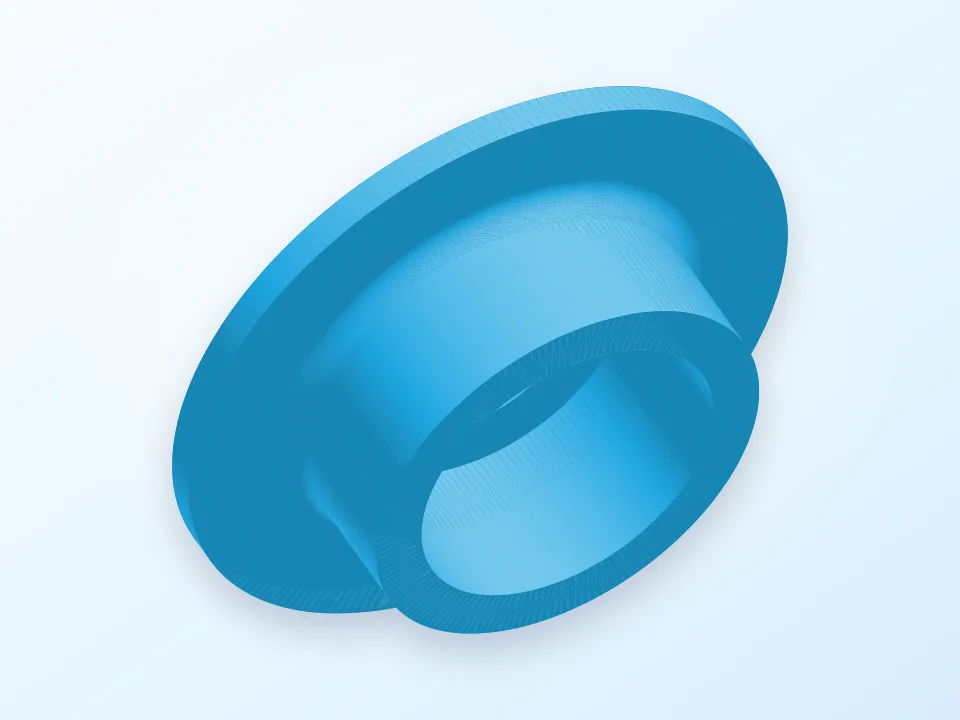 Generated 3D preview of a blue spool spindle holder.