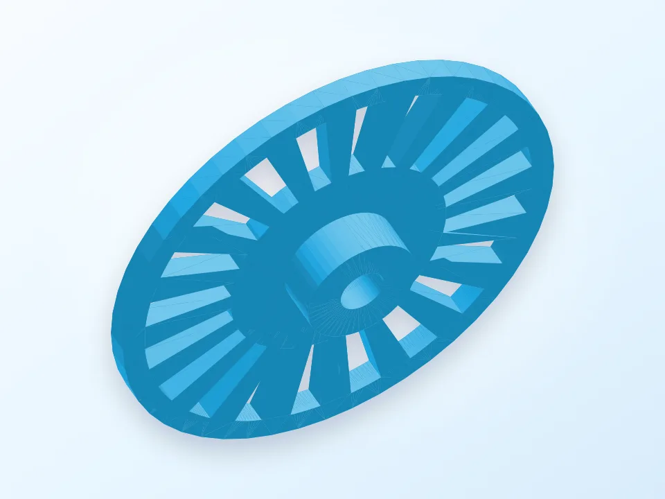 Parametric Encoder Wheel - Public Domain 3D model preview
