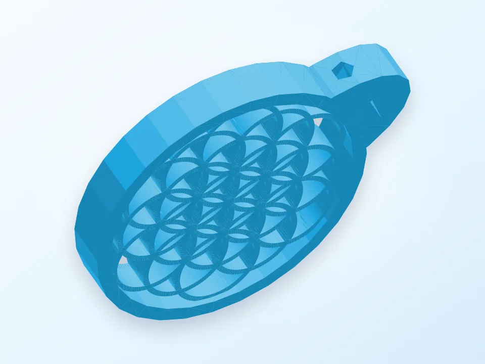 Flower of Life Sacred Geometry Pendant 1 3D model preview