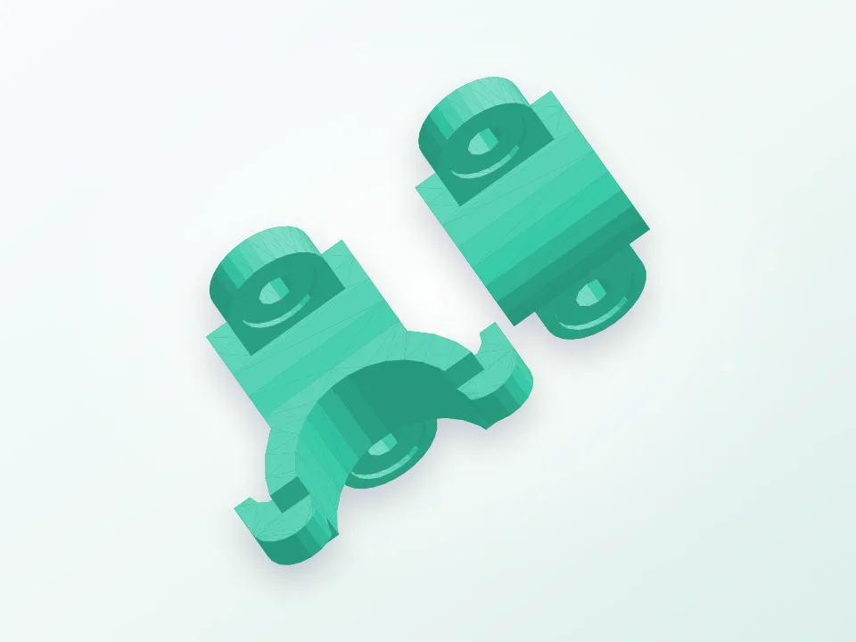 Bolt on mount for Fluxient U2 Mini bike light 3D model preview