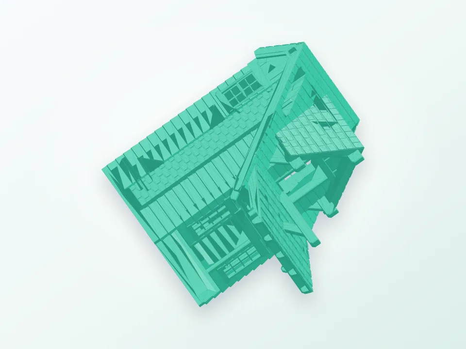 the American Craftsman Bungalow Birdhouse 3D model preview