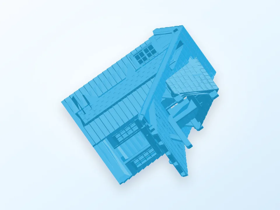 the American Craftsman Bungalow Birdhouse 3D model preview
