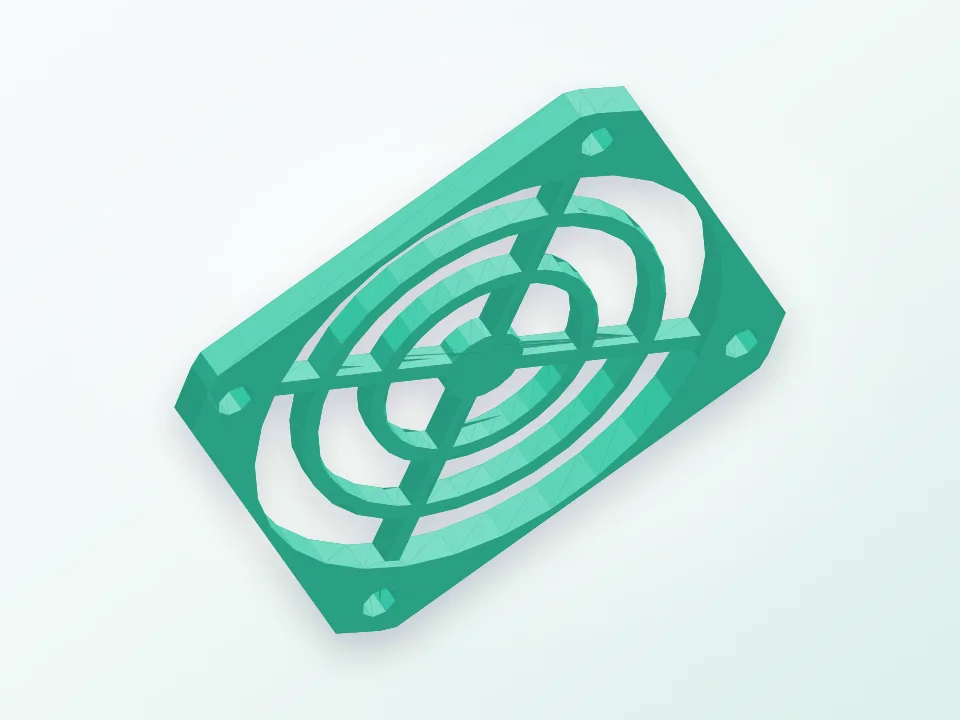 Parametric fan grille 3D model preview