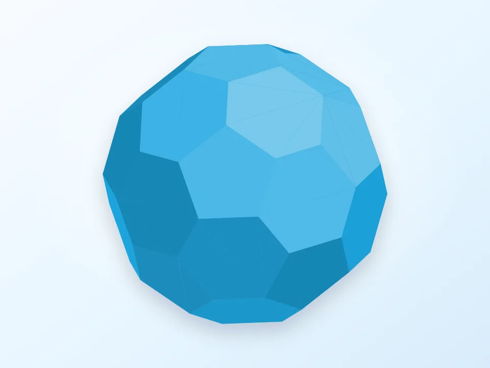 Truncated Icosahedron / Buckyball for vex robotics competition 2013 ready to print 3D model preview