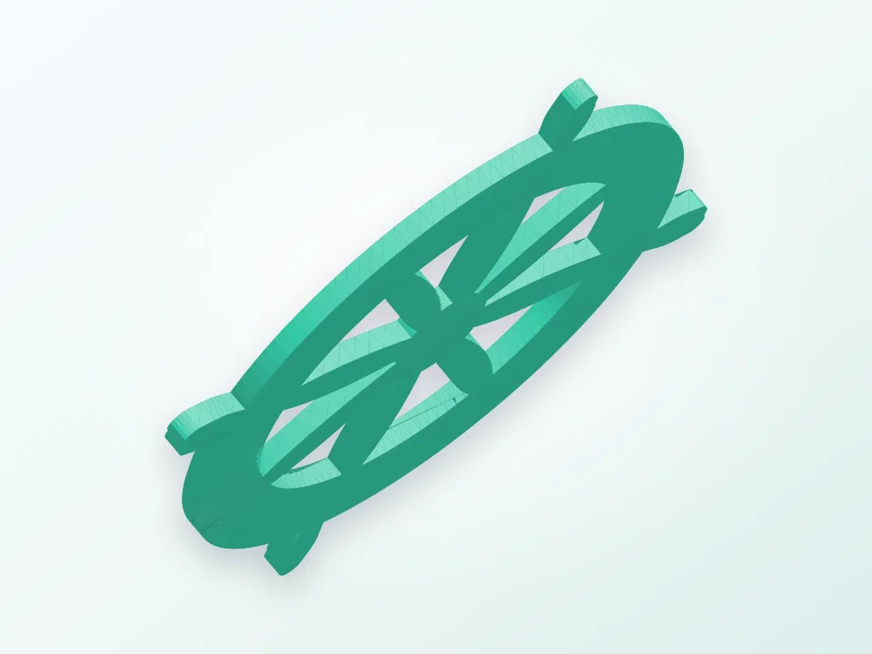 Steering Wheel for Ships (or a Badge/ Logo) 3D model preview