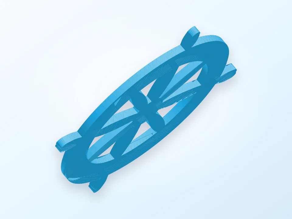 Steering Wheel for Ships (or a Badge/ Logo) 3D model preview