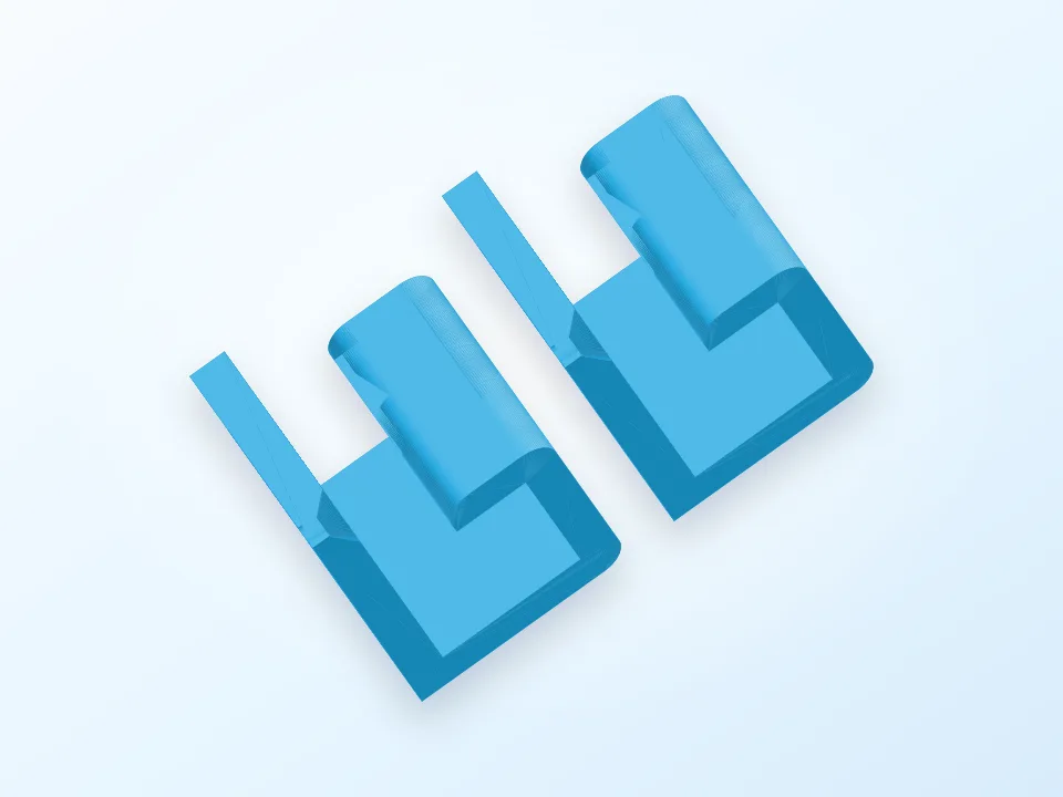 String Curtain Tie Back Hooks 3D model preview
