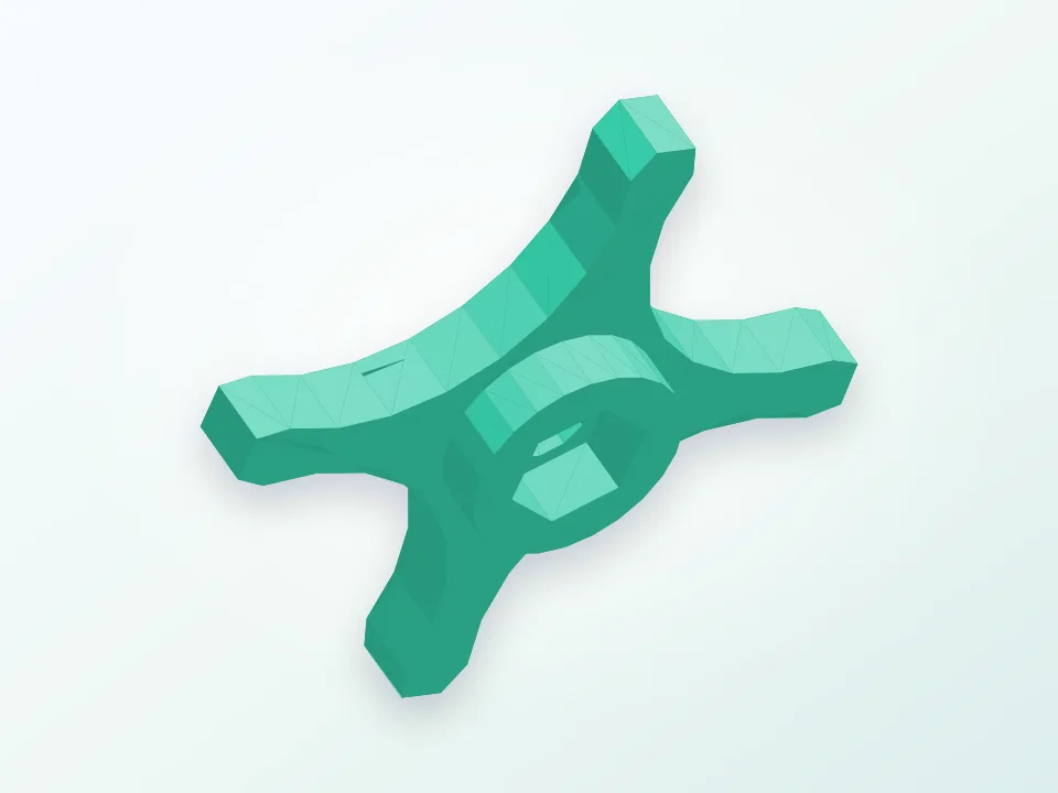 4-Star Knob for M8 Hex Nut fixed for print 3D model preview