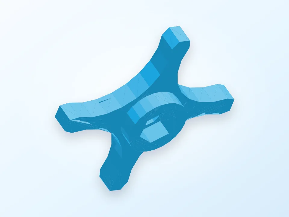 4-Star Knob for M8 Hex Nut fixed for print 3D model preview