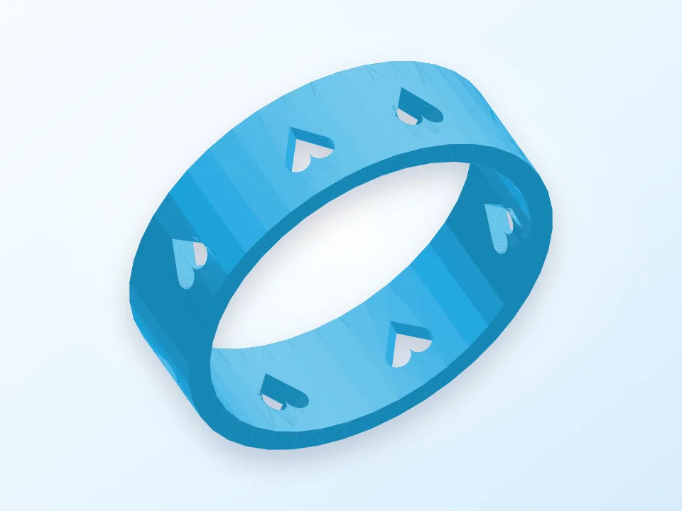 Sn Valentine Ring 3D model preview