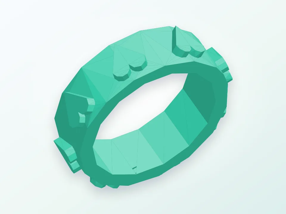 Heart Ring 3D model preview