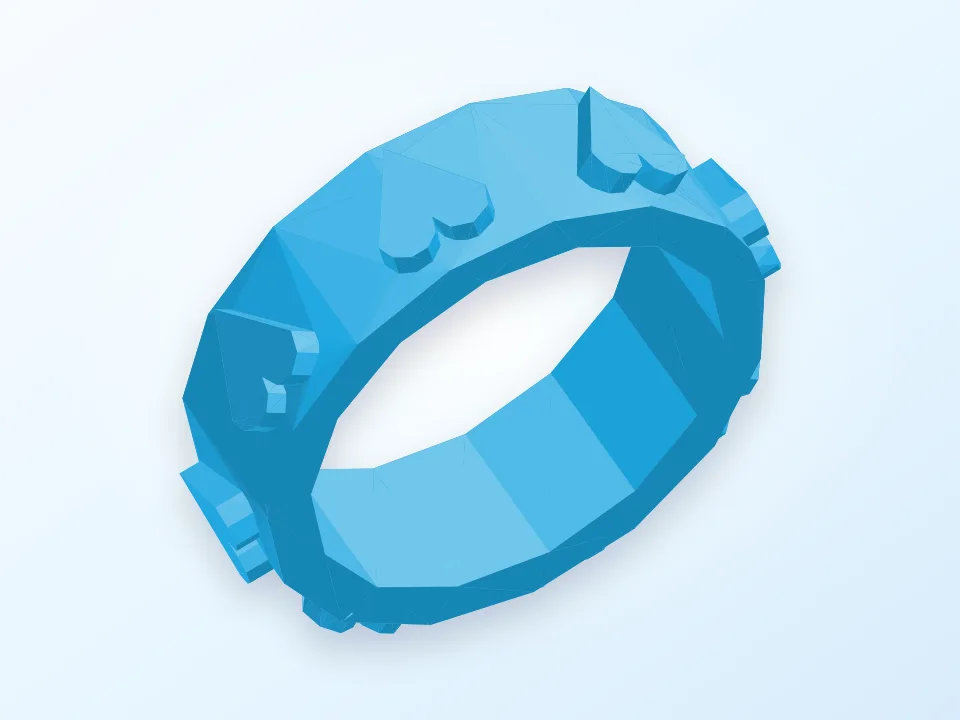 Heart Ring 3D model preview