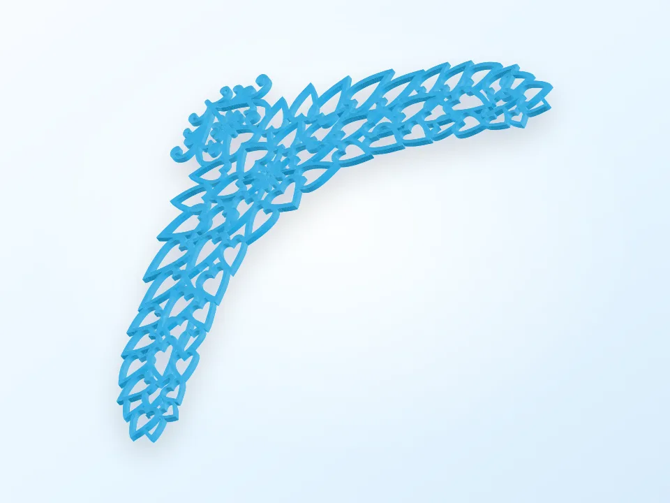 Necklace Heart Design 3D model preview