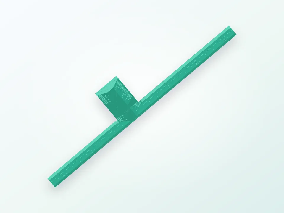 Right Angle T Ruler (6 inches) 3D model preview