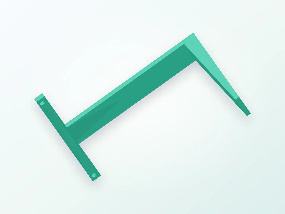 Bracket  shelf lcd 128x64 3D model preview
