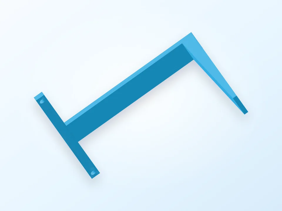 Bracket  shelf lcd 128x64 3D model preview
