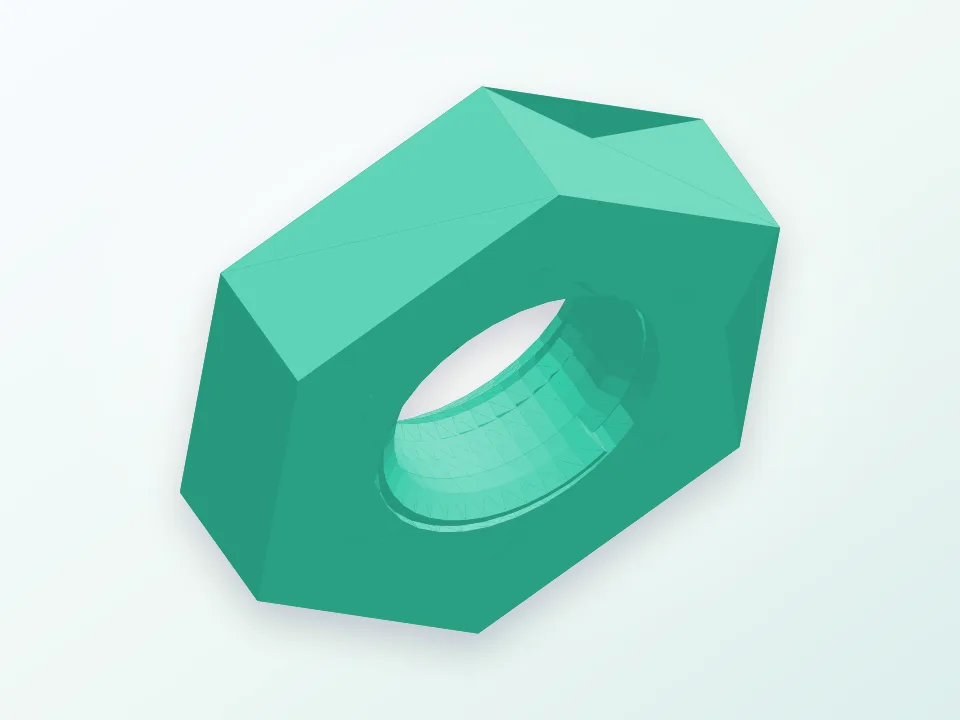 Nut and bolt (M6) 3D model preview