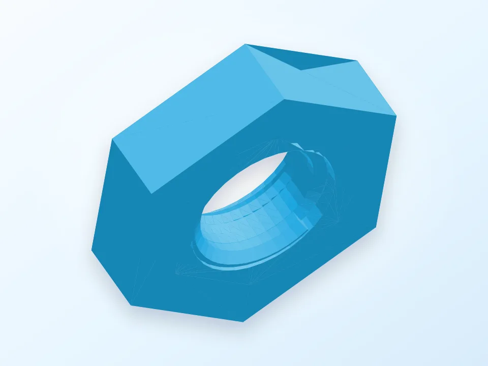 Nut and bolt (M6) 3D model preview