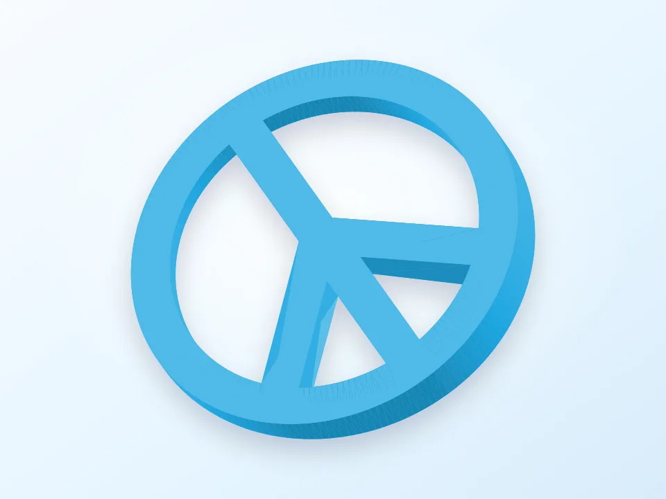 Peace Symbol Angled 3D model preview