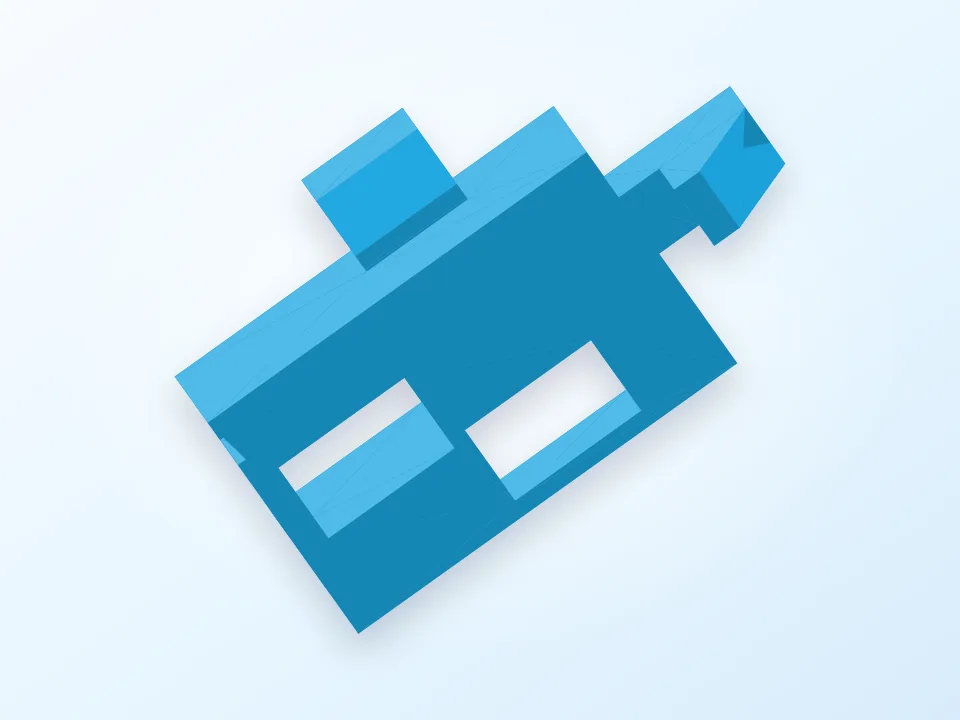 Interlocking scrabble/jigsaw/puzzle tile (two directions only), empty faced 3D model preview