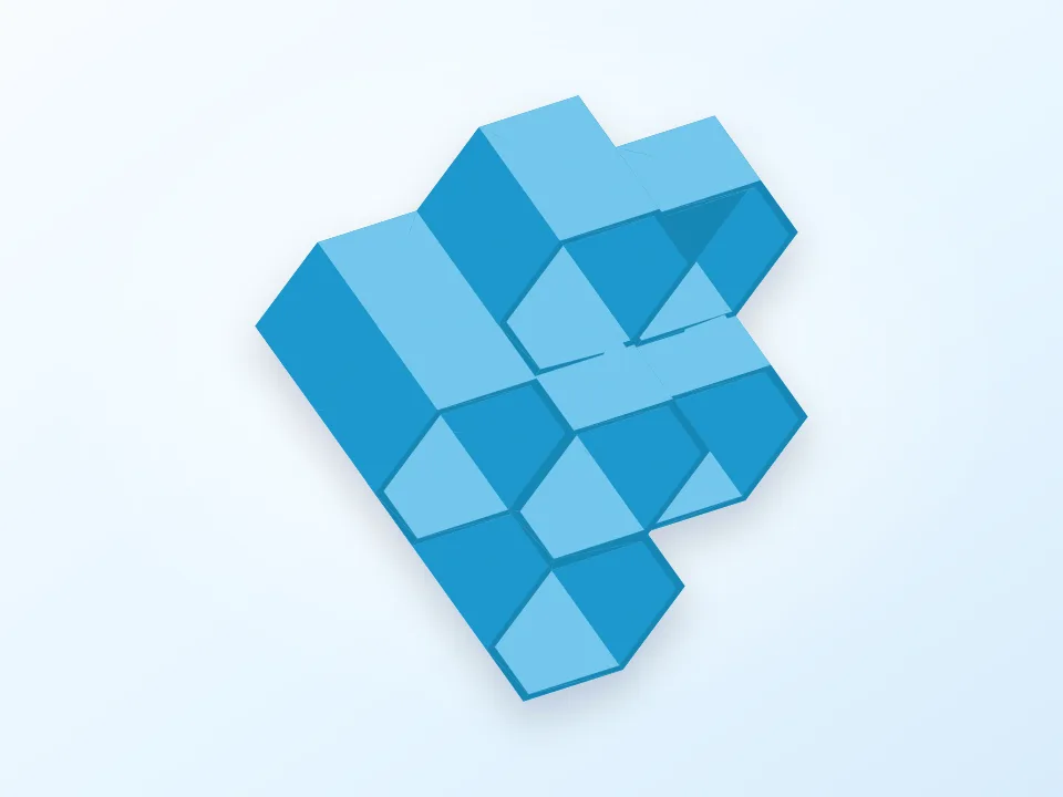 Six Hexagon Desk Tidy 3D model preview