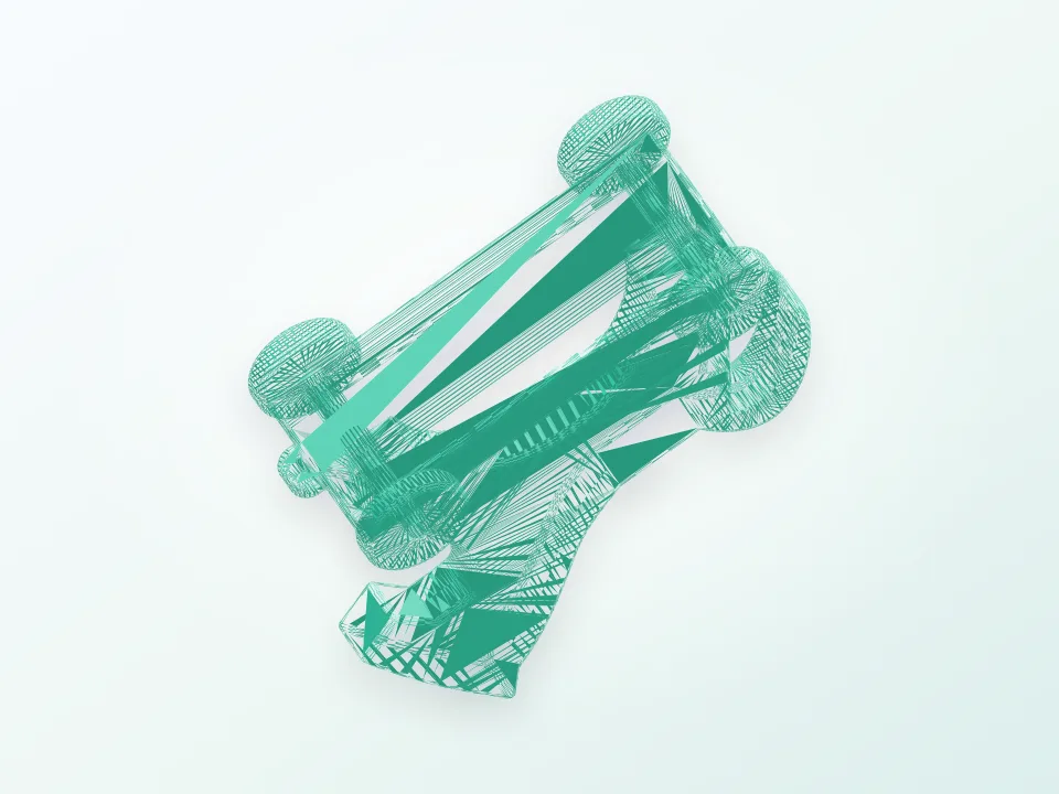 Horse pull toy 3D model preview