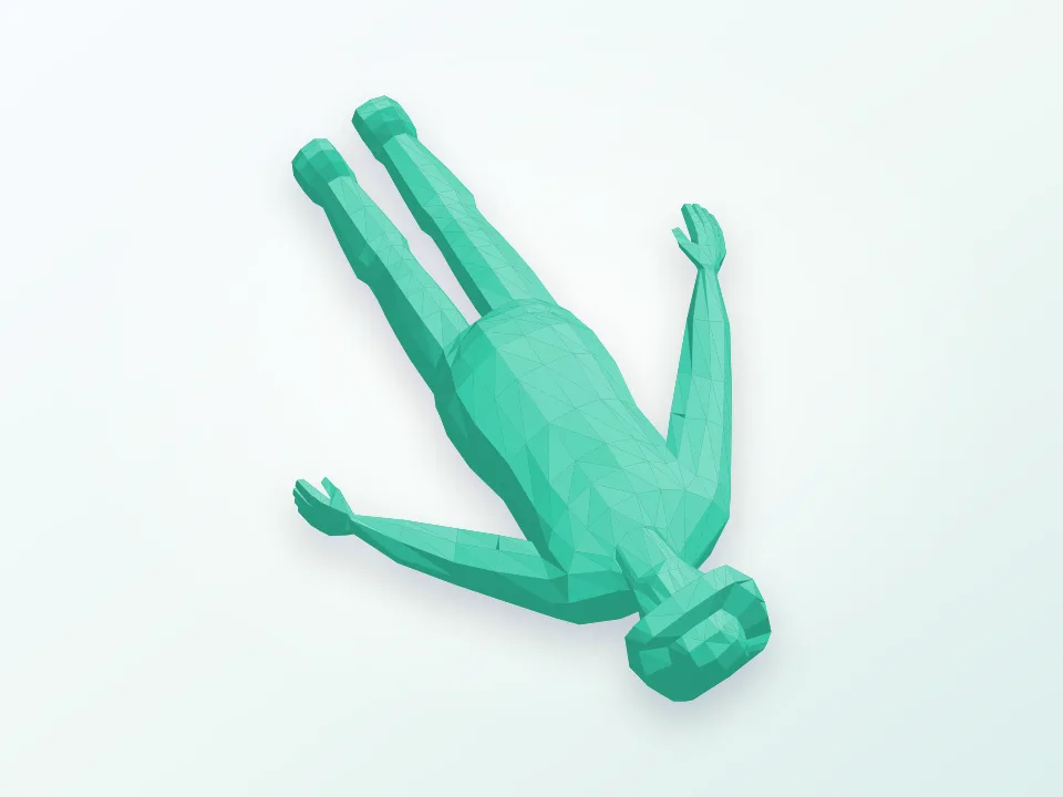 low poly man and old man 3D model preview