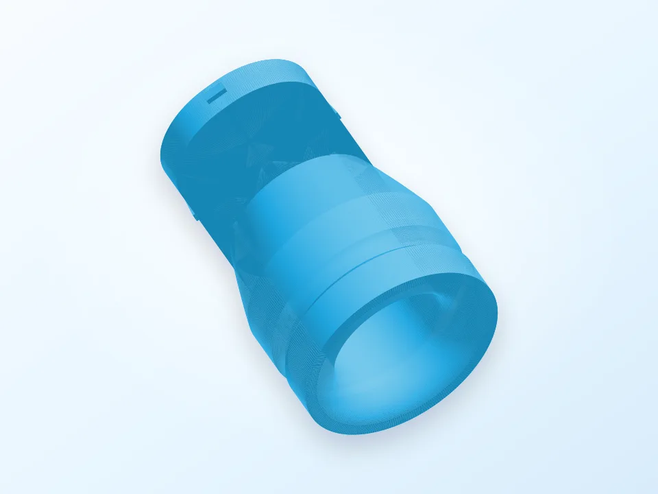 Davinci 88mm side fan exhaust coupling . To fit 100mm ducting 3D model preview