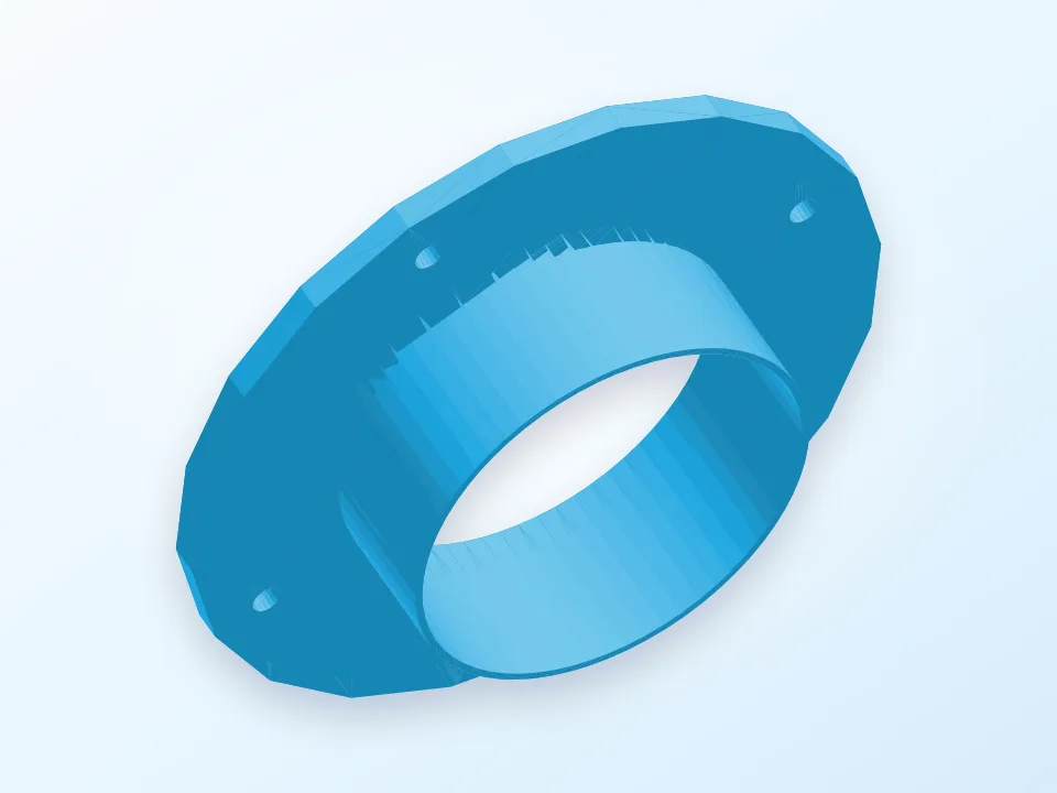 Wall flange with 60mm hole 3D model preview