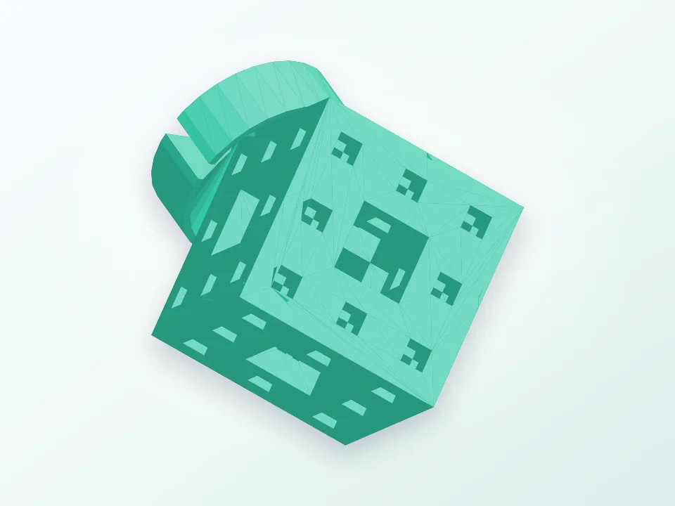Menger sponge with external support 3D model preview