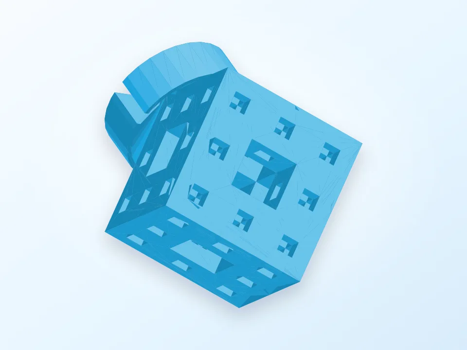 Menger sponge with external support 3D model preview