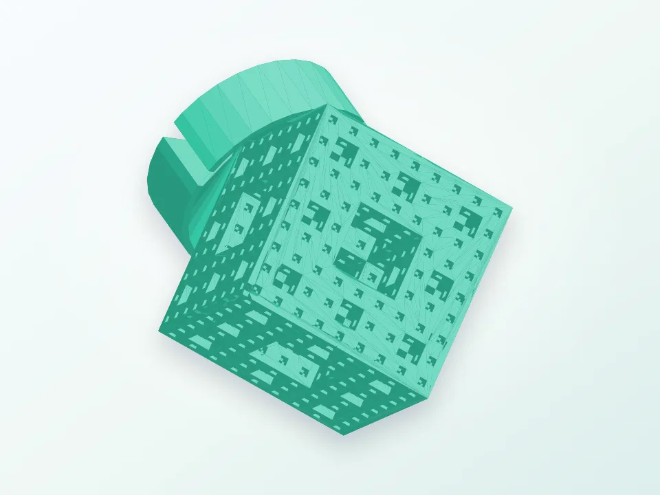 Customizable Menger sponge 3D model preview