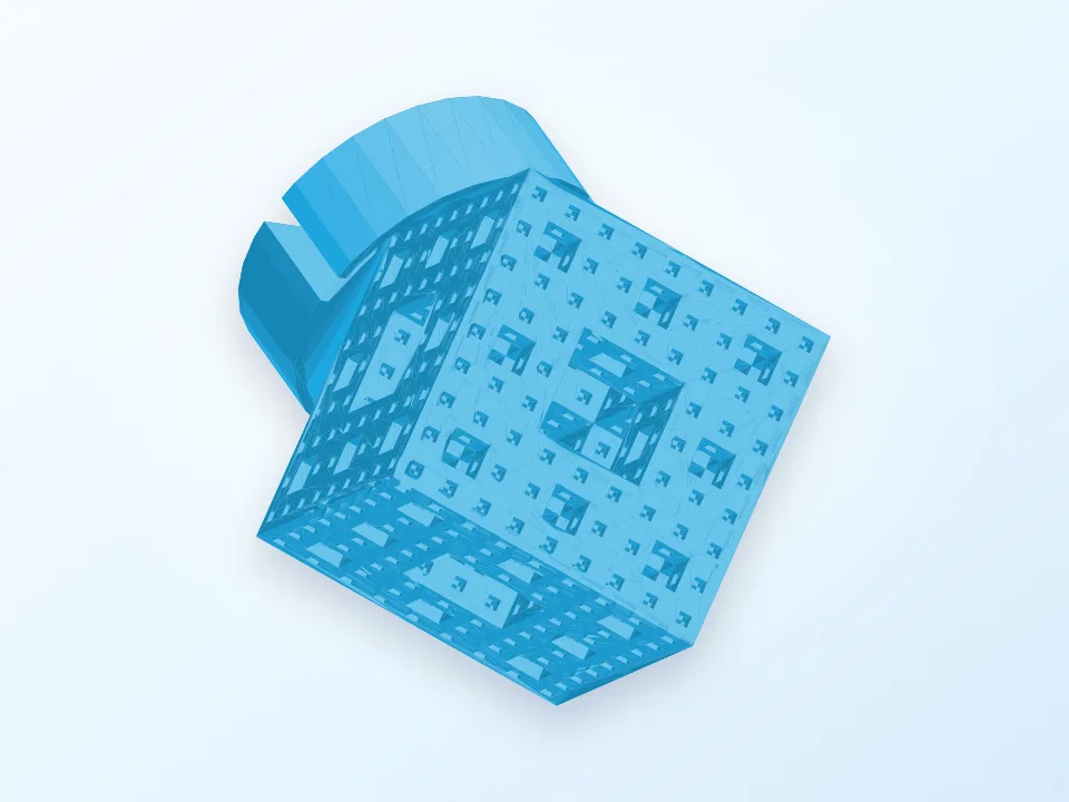 Customizable Menger sponge 3D model preview