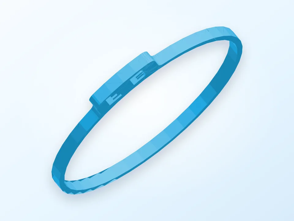 Custom Cat Collar Initials "FB" 70mm 3D model preview