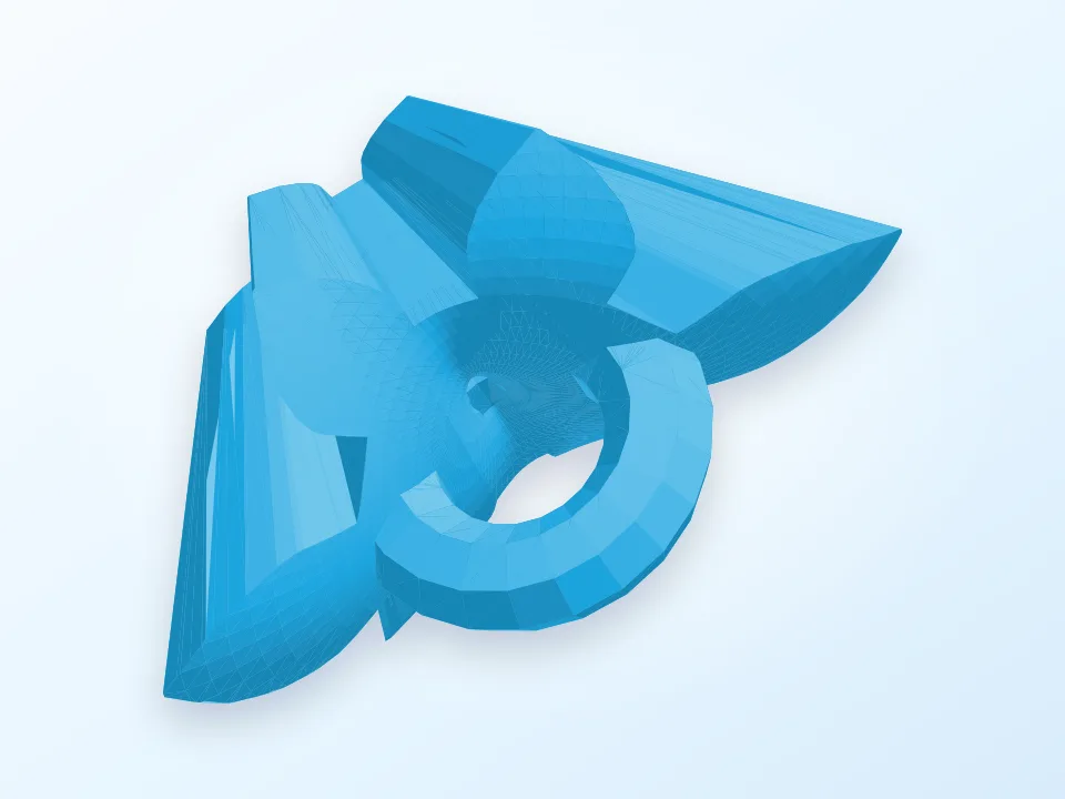 Working Micro Gear Heart Keychain 3D model preview