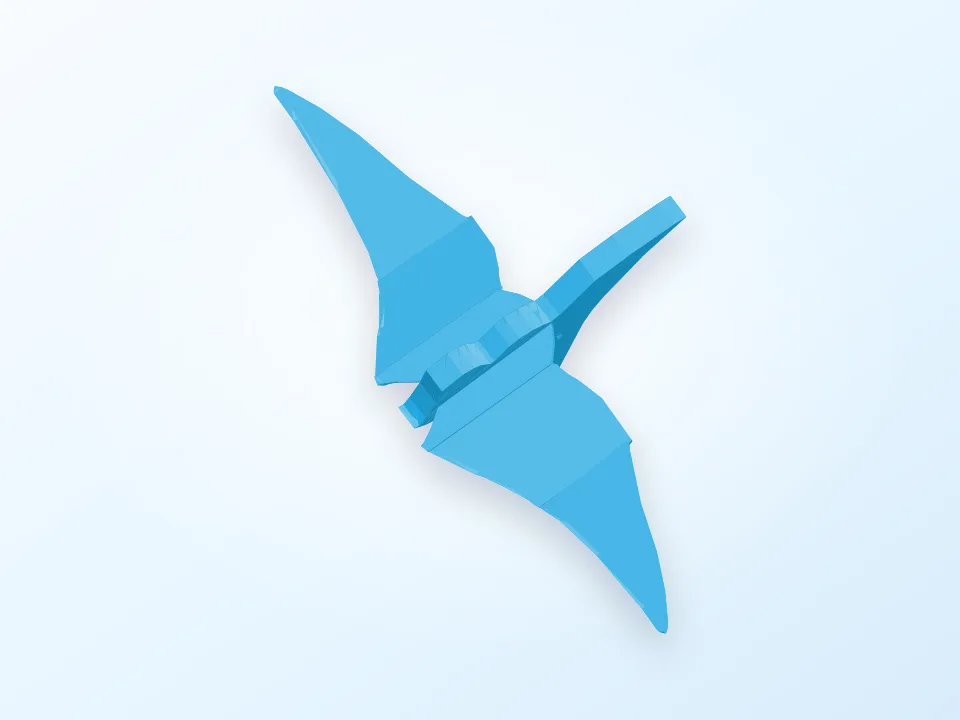 Flying pterodactyl 3D model preview