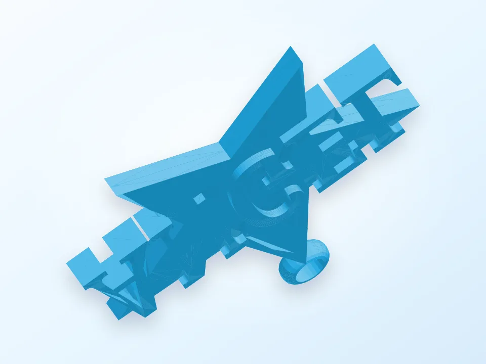 Star with angel name 3D model preview