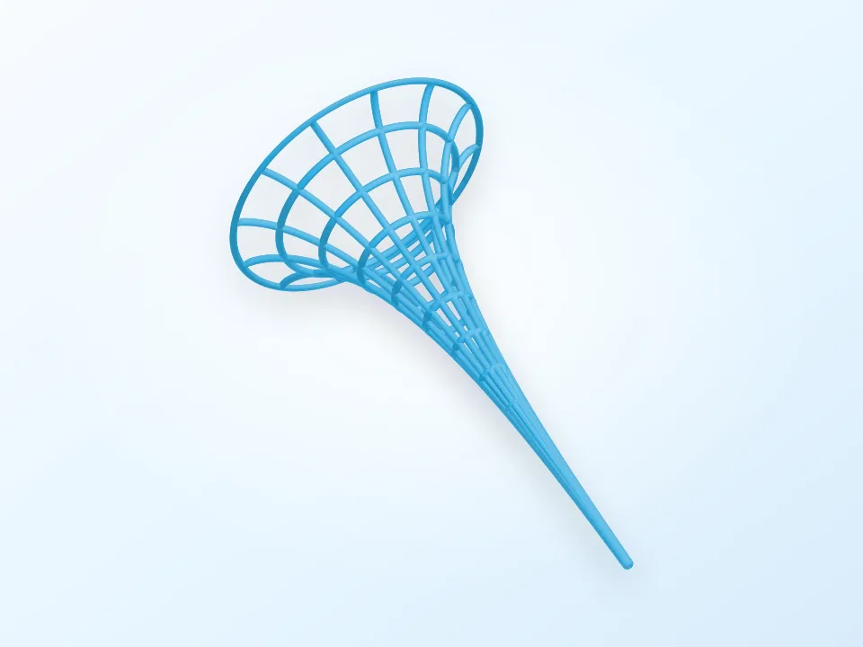Wireframe Pseudosphere 3D model preview