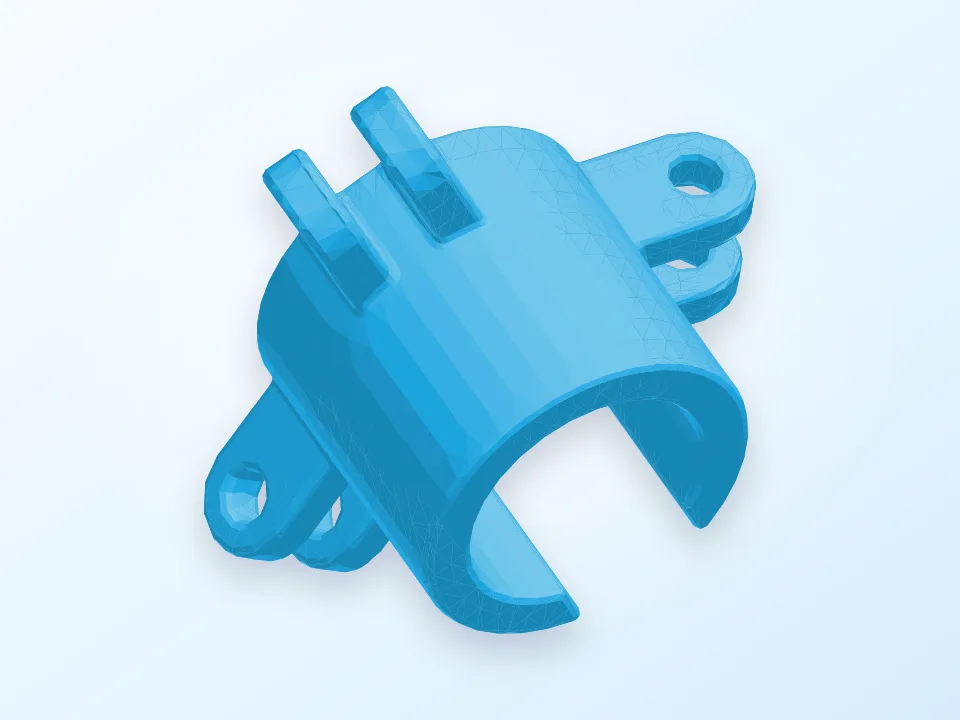 Generated 3D preview of a blue plant stem support ring.