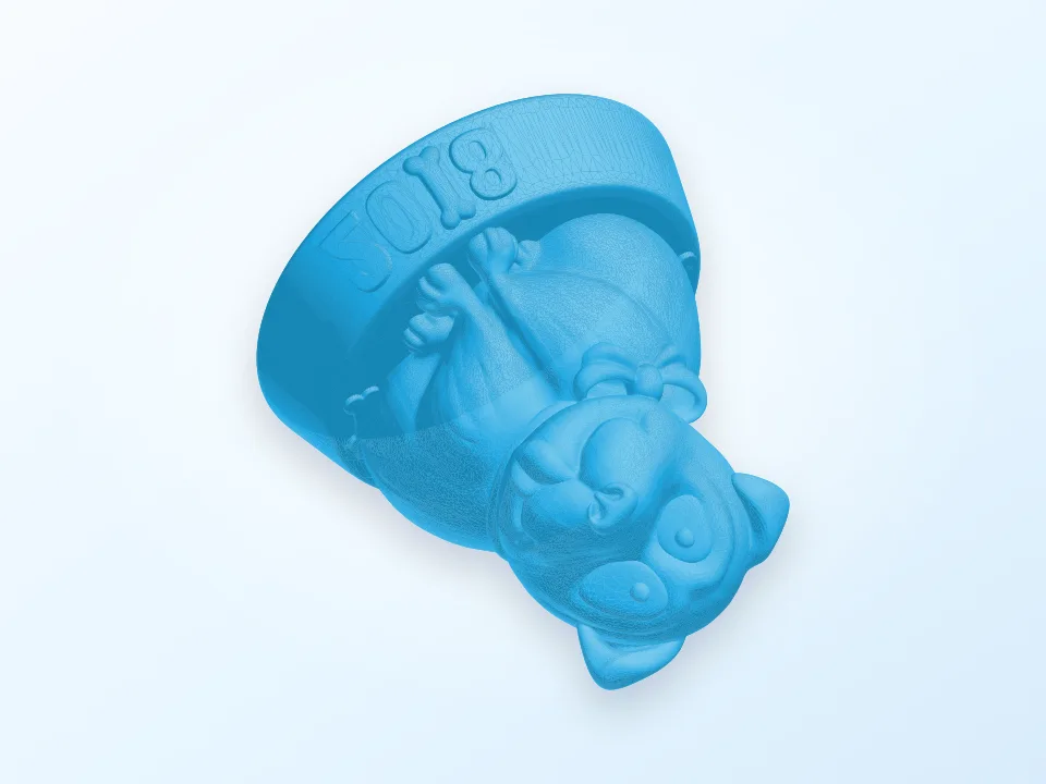 a symbol of the New Year 2018 3D model preview