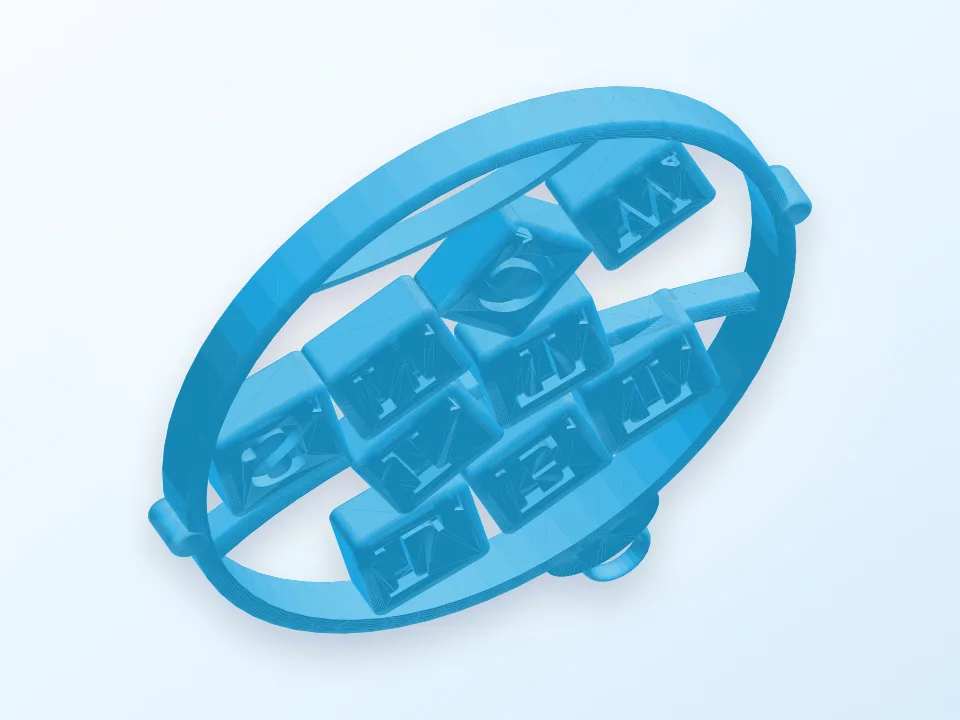Let It Snow Tile Ornament 3D model preview