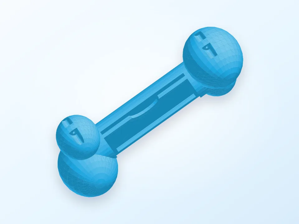 Dog tag with 3D bone shape 3D model preview